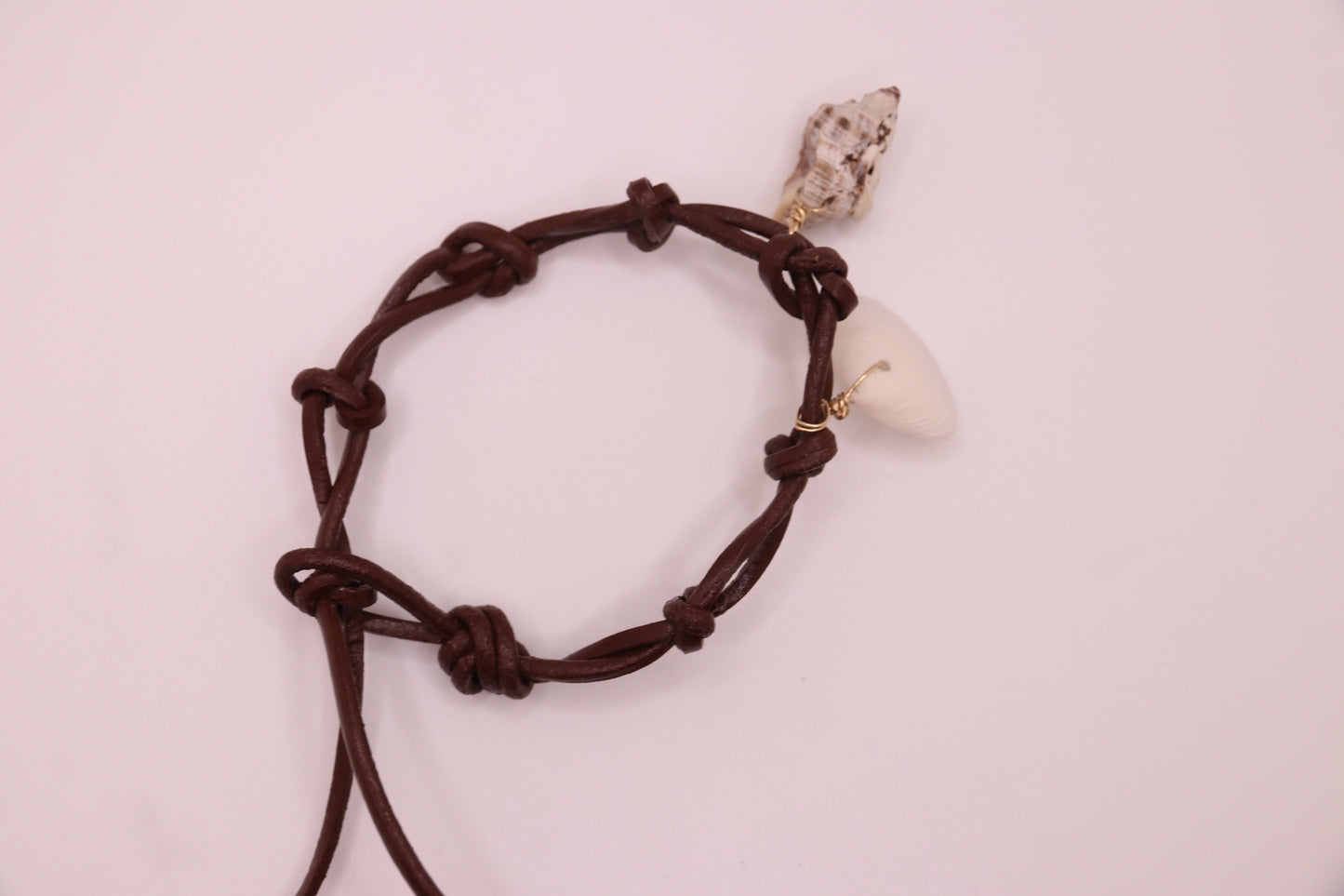 Natural Shell Bracelet | Leather cord, Natural Shells.