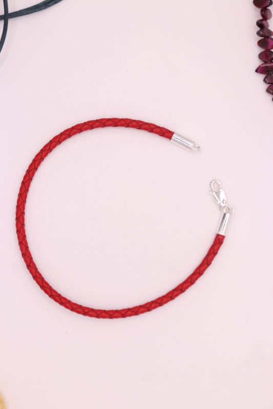 Rouge Héritage | Bracelet | 925 Silver, Red Leather.