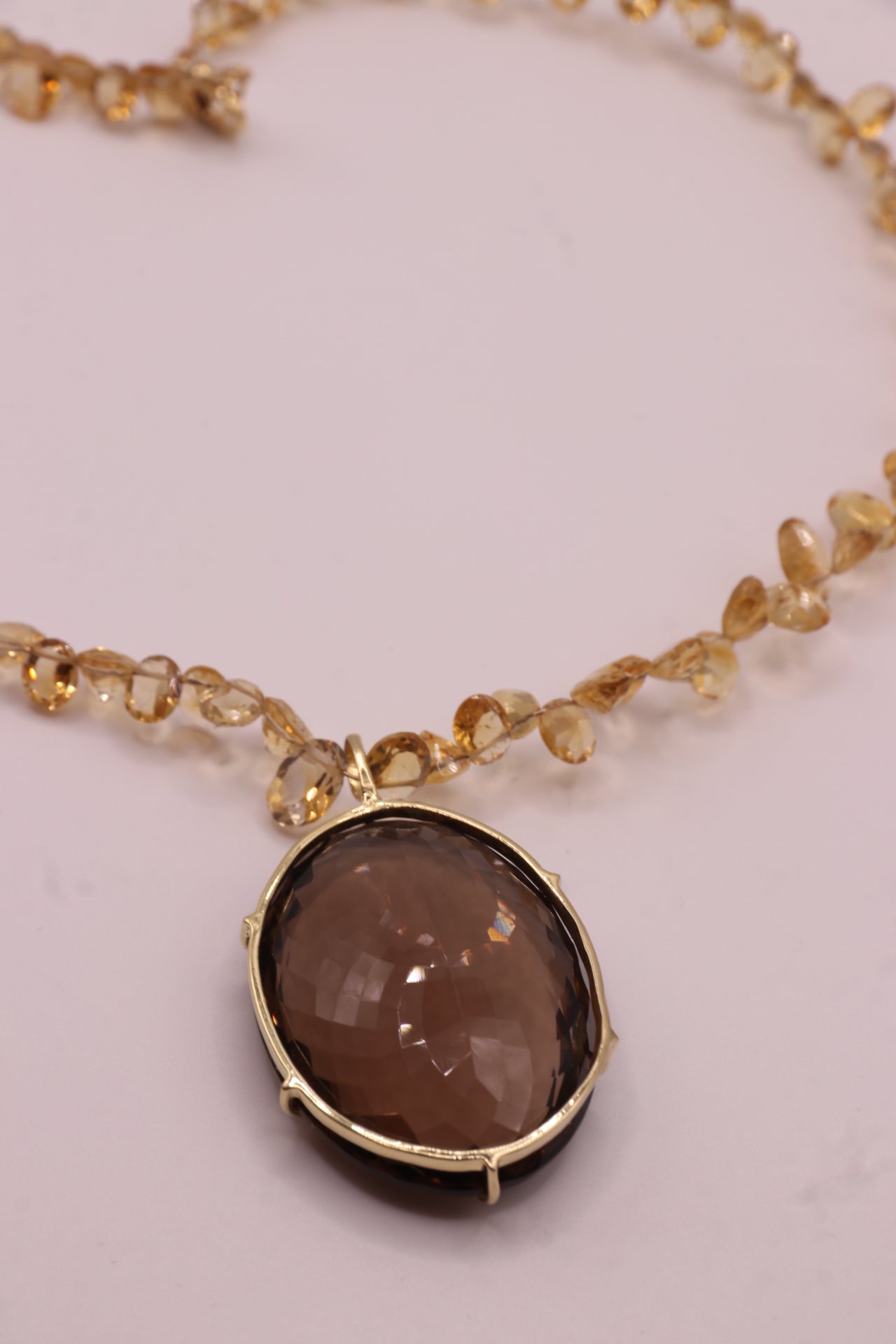 Debut  | Necklace | Black Quartz, Citrine, 14K Gold Filled