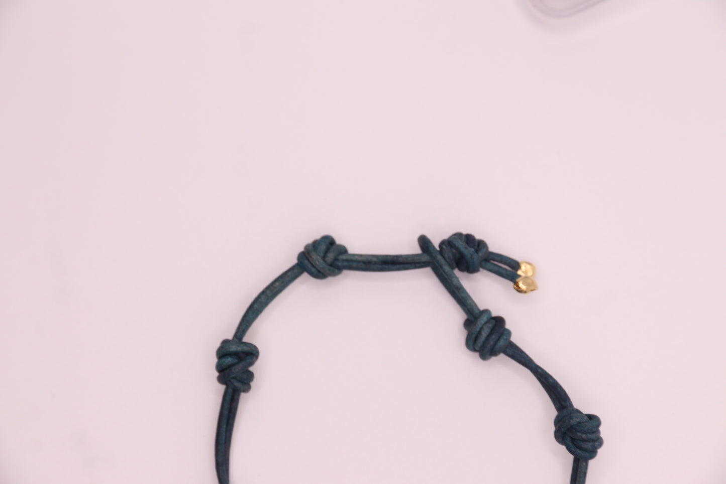 Lunè | Bracelet | 18k Gold Plated Sterling Silver, Blue Leather.