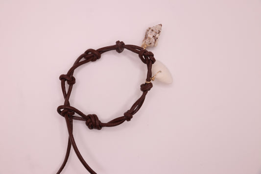 Natural Shell Bracelet | Leather cord, Natural Shells.